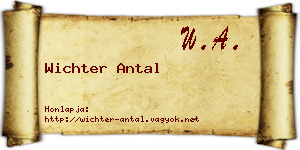 Wichter Antal névjegykártya